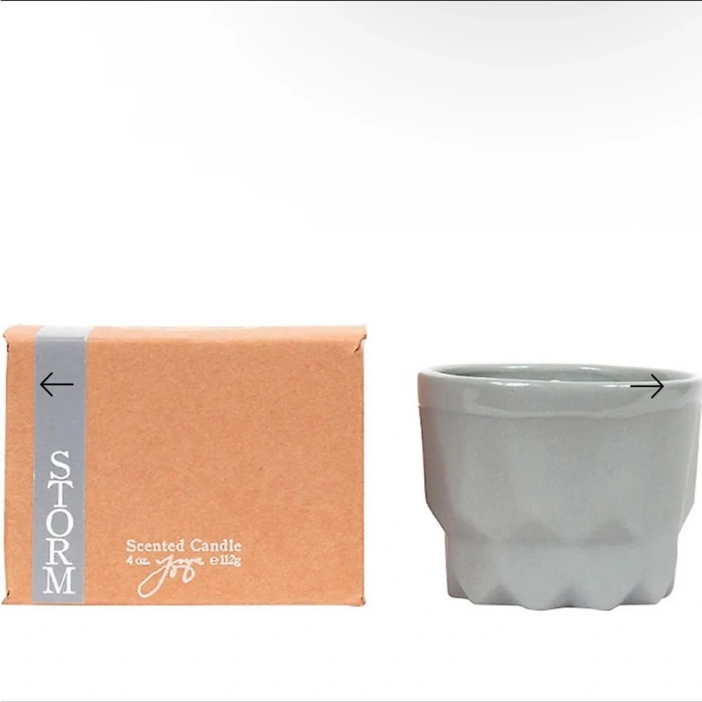 Joya Prism Storm Porcelain Candle Gray Abarli Rose Candle